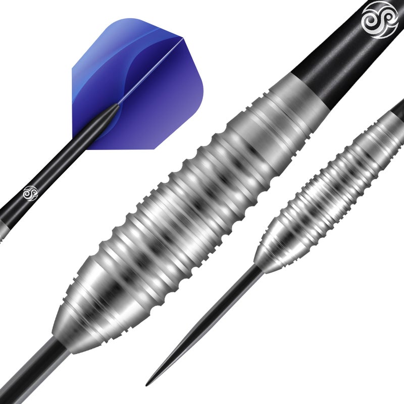 Shot! Darts Zen Budo Steel Tip Dart Set (23g/24g/26g) | 80% Tungsten Barrels | Center Balanced Bomber Shape | Perfect for Beginners | Handcrafted Darts with Flights | Metal Tip | Made in New Zealand - Image 1